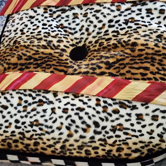 MACKENZIE CHILDS OVER-SIZE COURTLY CHECK/ANIMAL PRINT CHAIR PAD-SET OF 2 - Picture 3 of 8